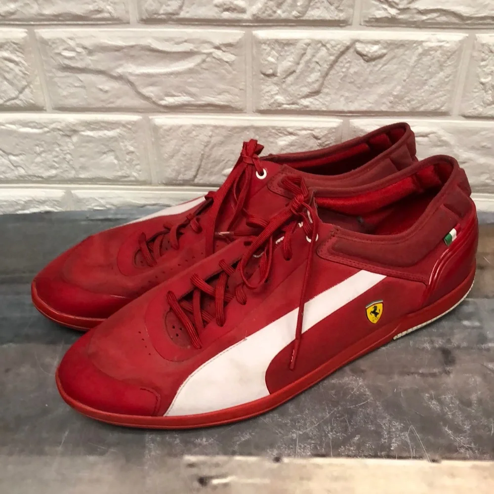 Puma Ferrari Driving Power shoes Rosso Corsa‎ red & white men’s size 14